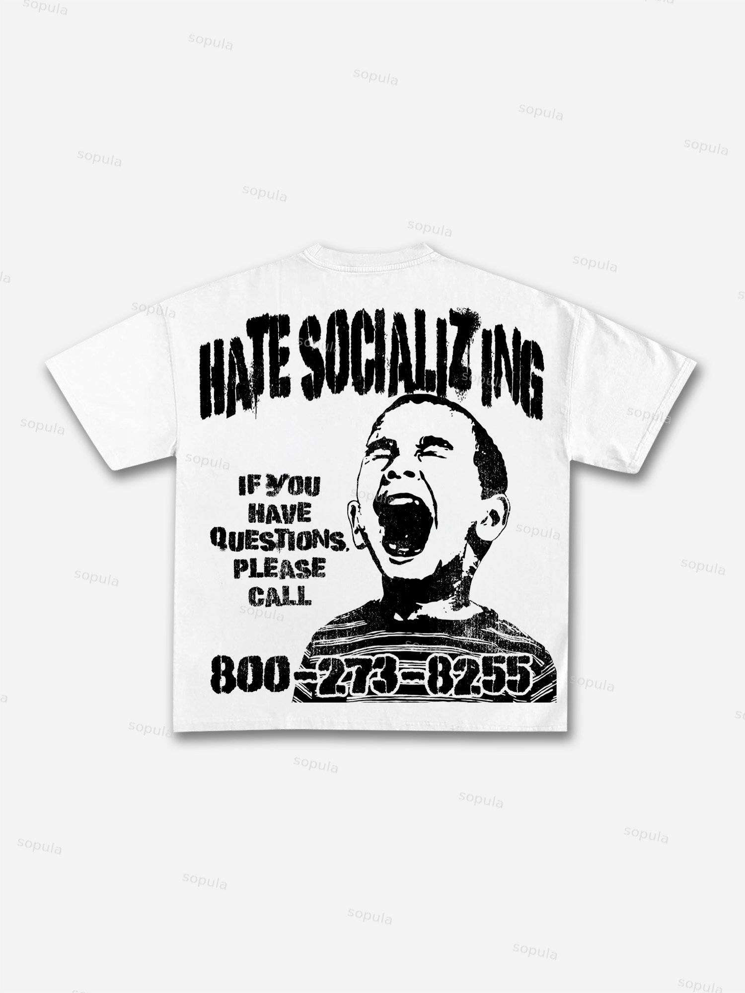 Mental Health Counseling Hate Socializing Vintage Graphic Cotton T-shirt