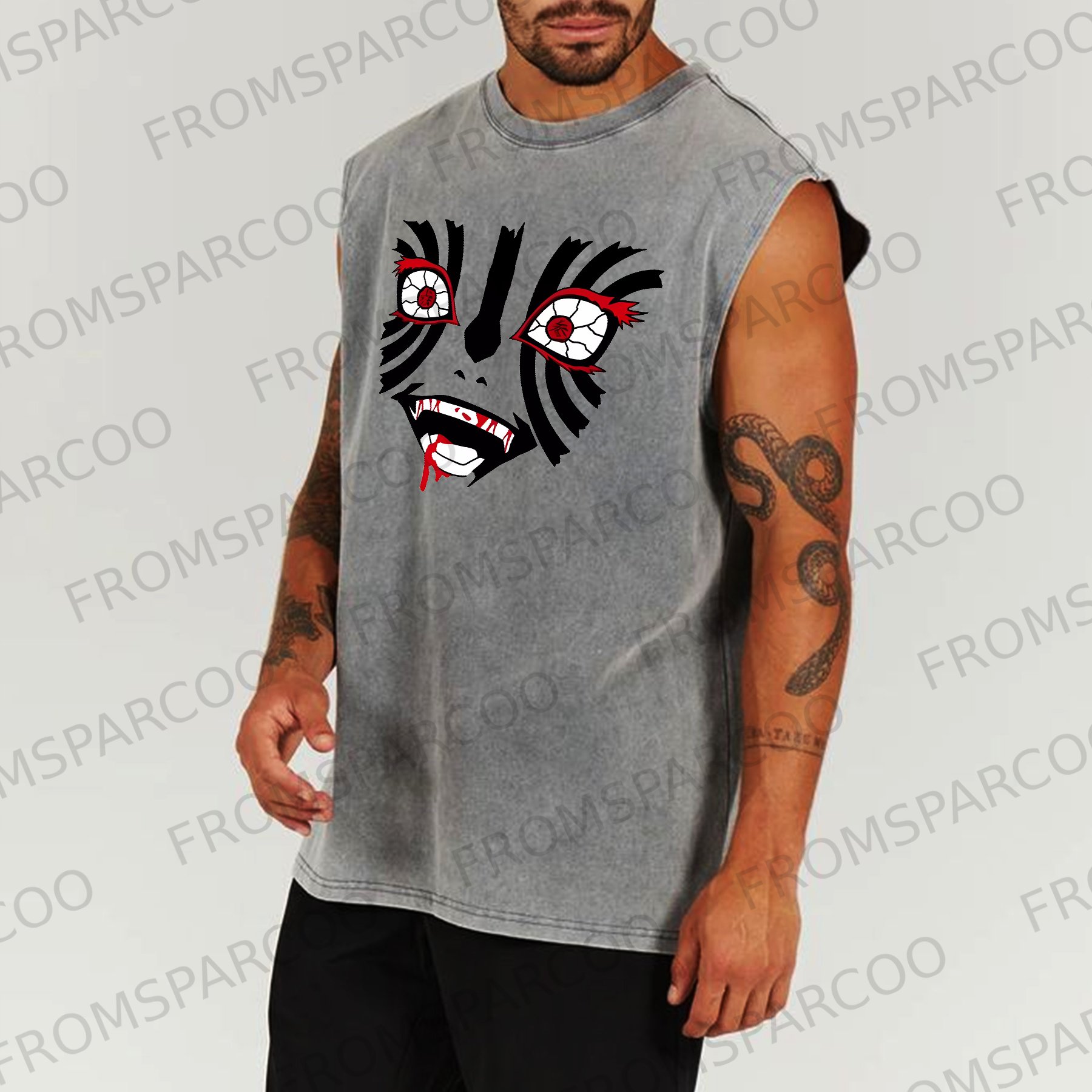 Casual Batik Animation Print Fitness Tank Top