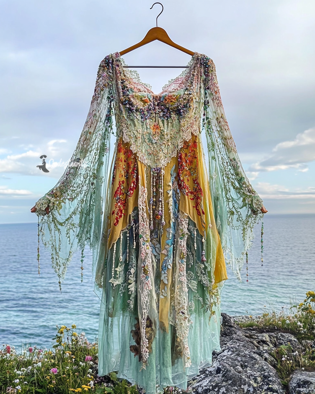 Summer Holiday Ruffle Lace Contrast Dress 0412