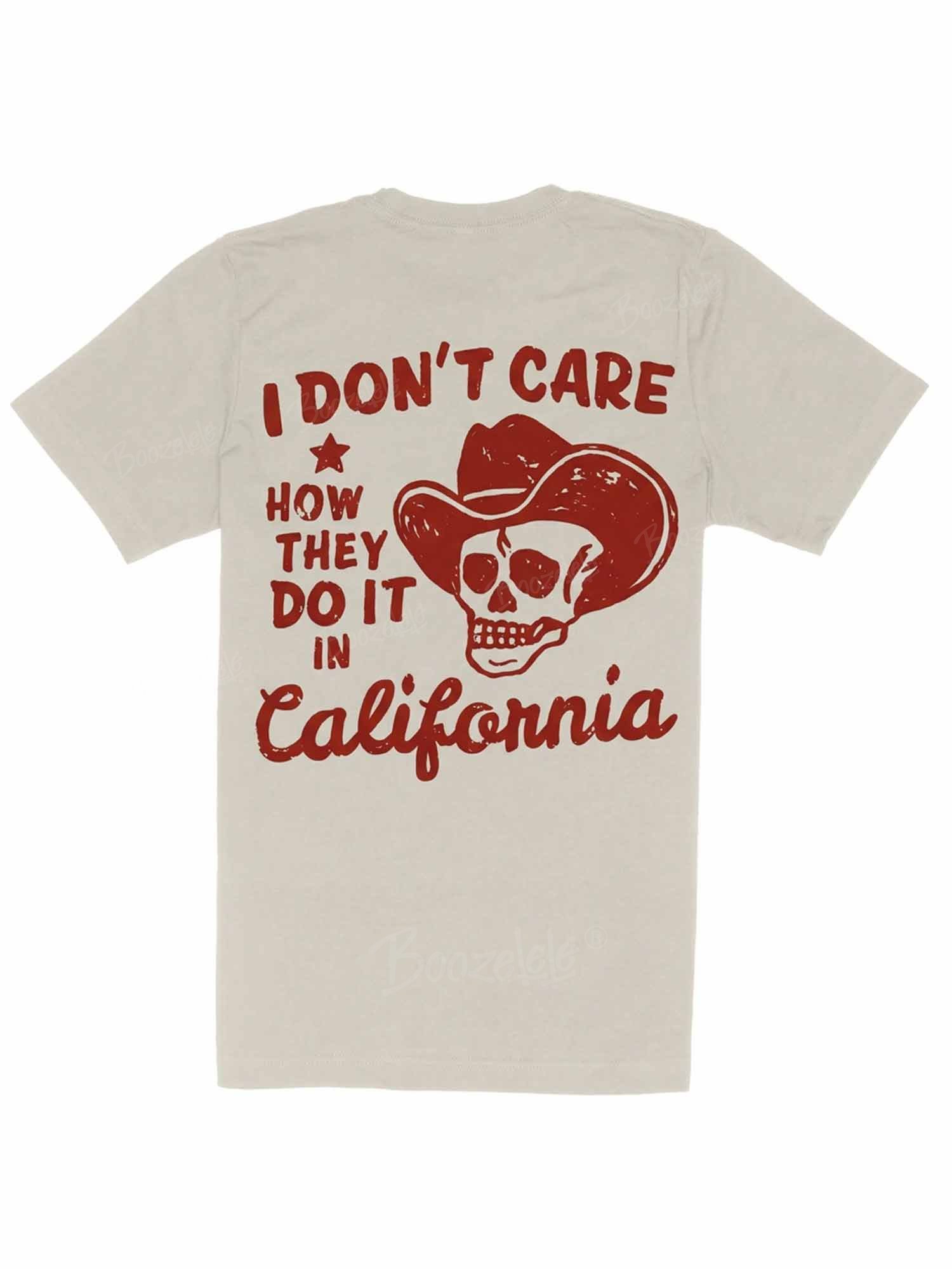 California Cowboy Skull Graphic T-Shirt - 100% Cotton T-Shirt