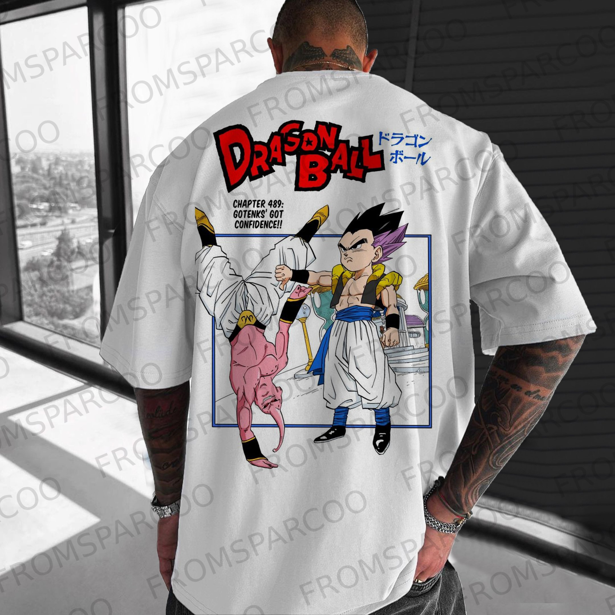 Unisex Oversized DB Vegeta And Majin Buu Printed T-shirt