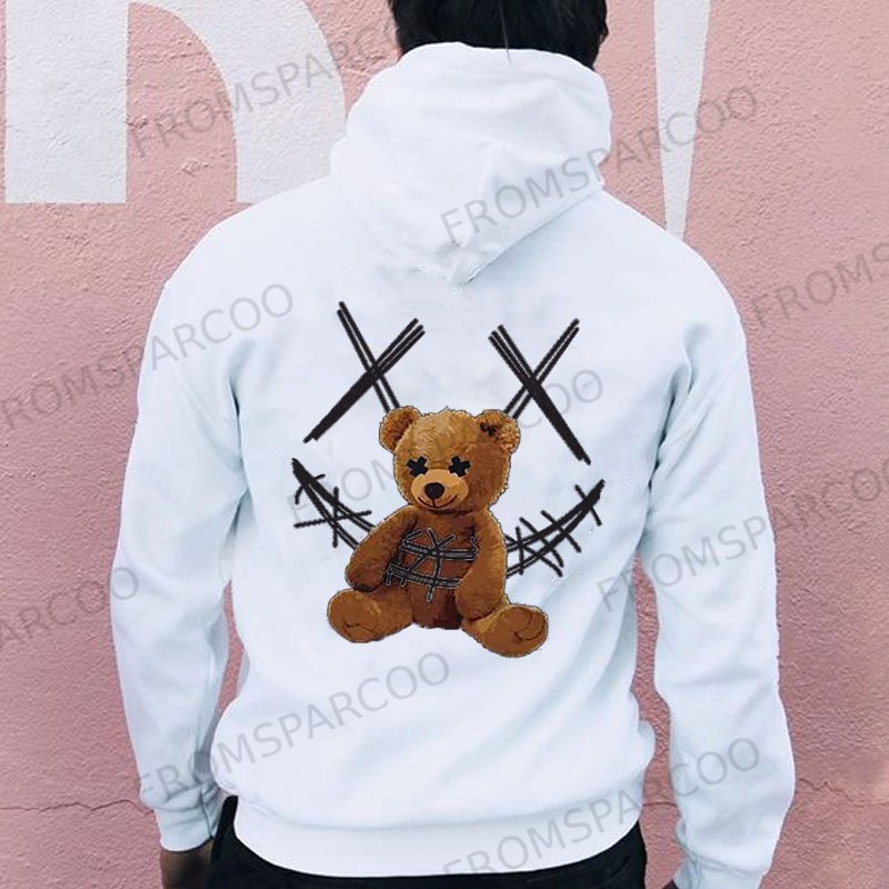 Men's Graphic Bear Print Streetwear Hoodies