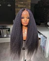 Glueless Kinky straight 200% density glueless brazilian black wigs