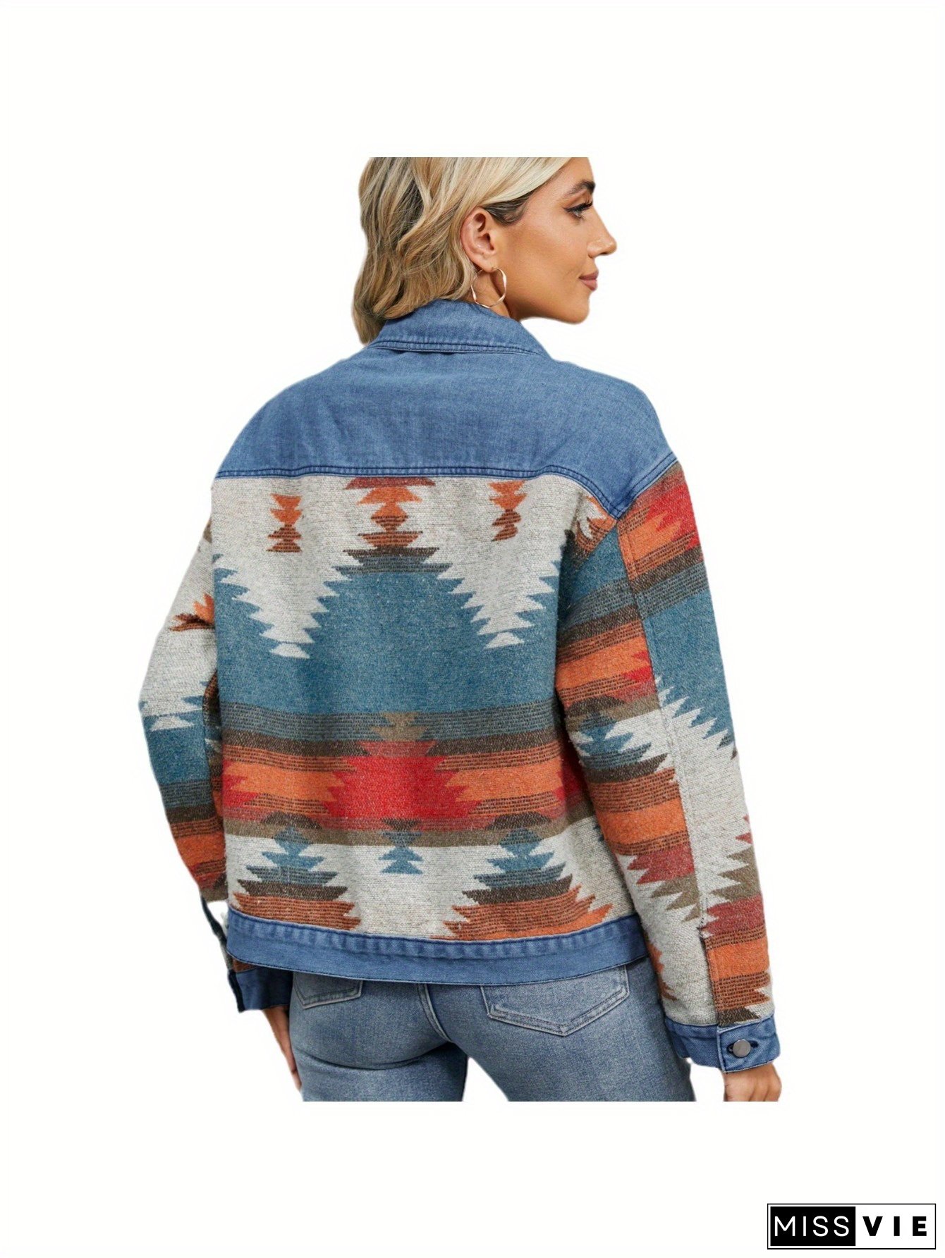 European & American Clothing-New Autumn Winter Womens Oversized Cropped Denim Jacket