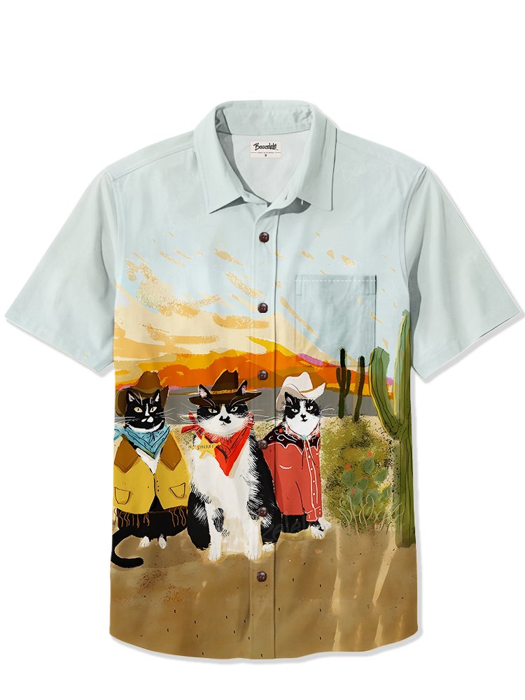 Cat Cowboy - 100% Cotton Shirt