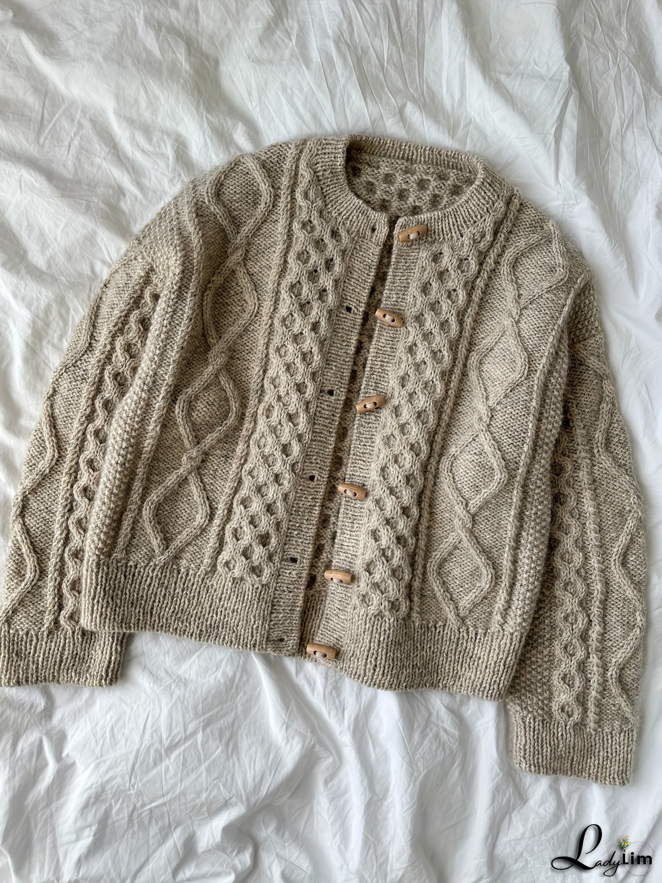 Women's Elegant Sweater Coat - Beige/Brown Button Front Closure, Long Sleeve Winter Jacket, Machine Washable Blazer for Everyday & Formal Outfits - All-Season Outerwear with Vintage-Inspired Cable Design, Single-Button Closure