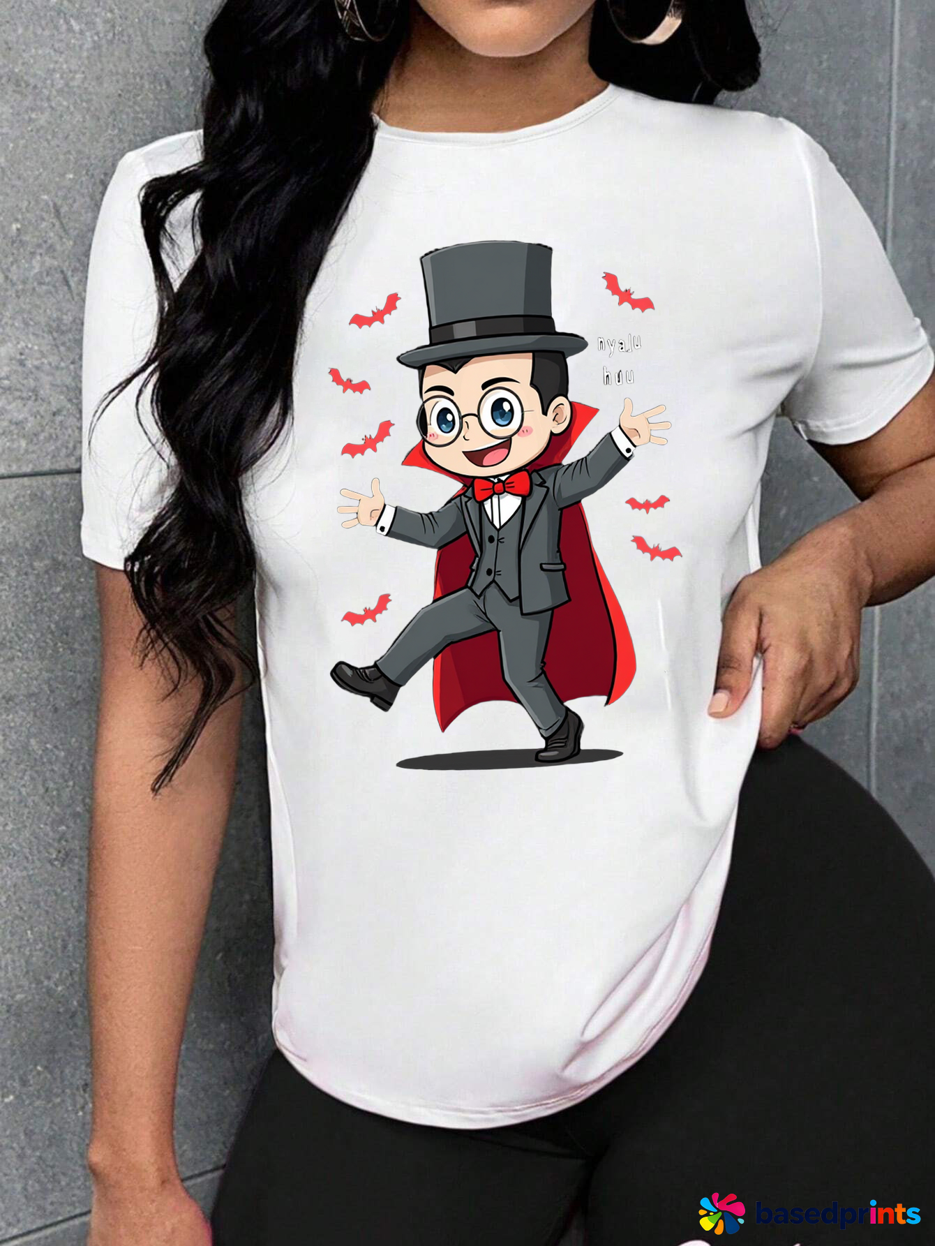 Halloween Vampire T Shirt Women Cute Cartoon Print Short Sleeve T-Shirts Casual Tops