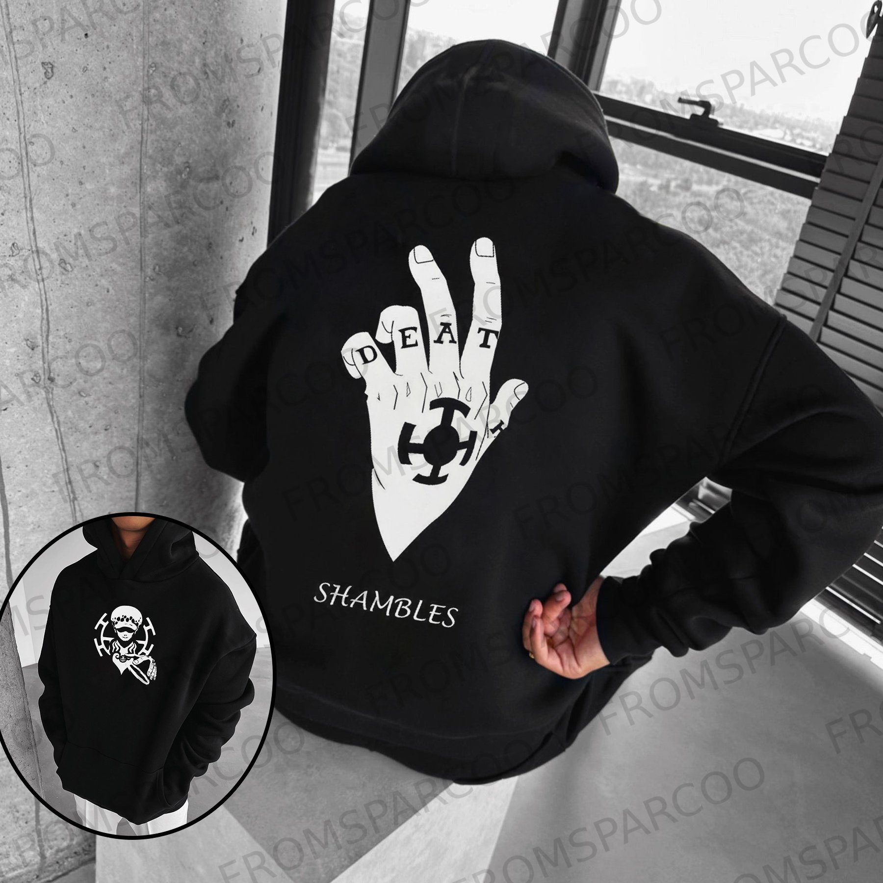 Oversize "One Piece" Print Hoodie