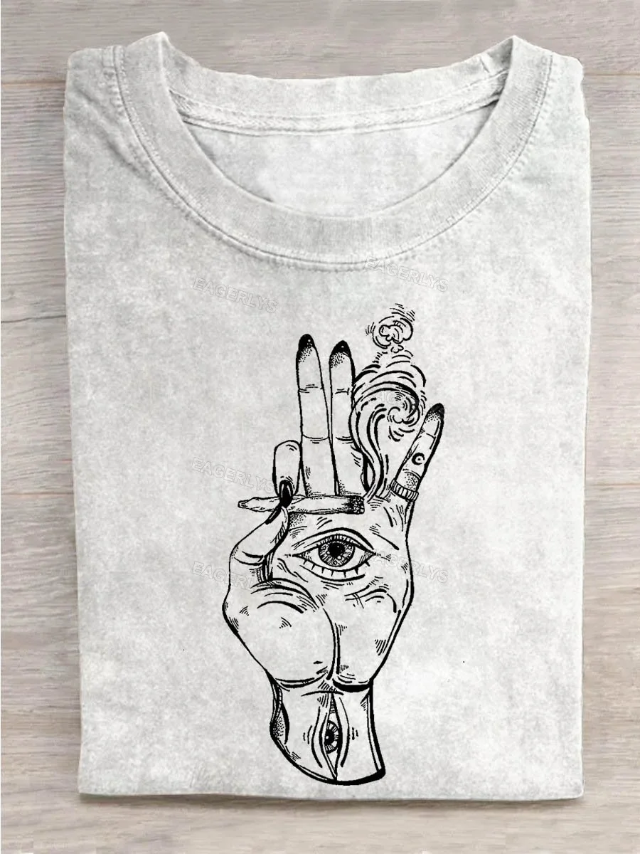 Eagerlys Hands with A Pair of Eyes T-shirt Eagerlys