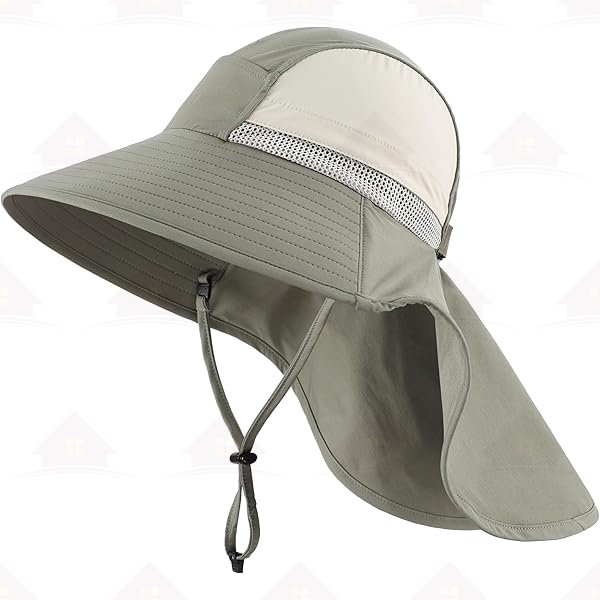 Home Prefer UPF50+ Wide Brim Sun Hat for Toddler & Kids Outdoor Adventure Quick Dry Bucket Hat with Neck Flap Summer Beach Hat