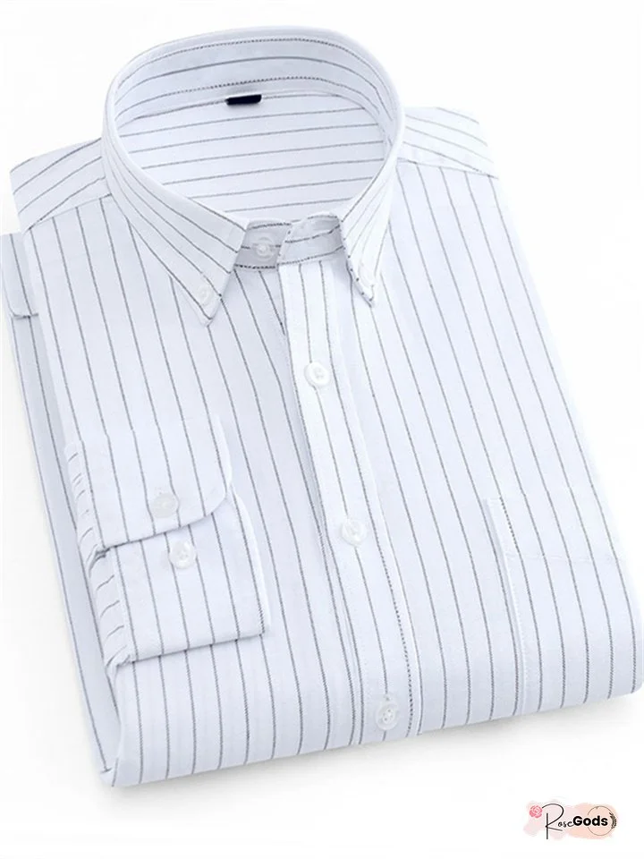 Spring and Summer New Long-sleeved Shirt Men's Jacket Striped Shirt Slim Non-iron Casual Korean Version M-5XL
