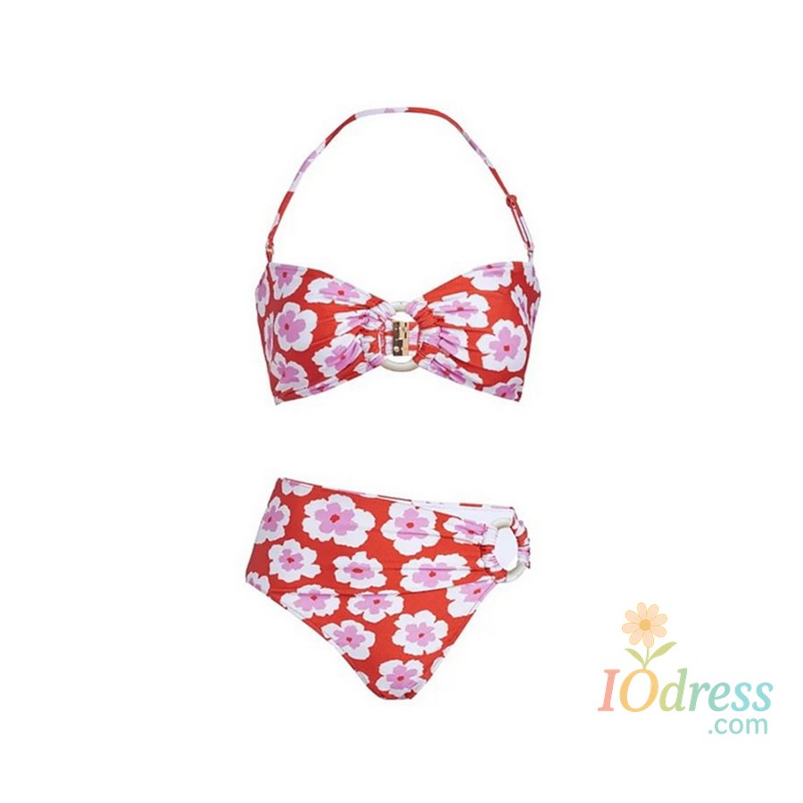 IO Dress Para Praia 2025 Print Bikini Set with Long Dress Three Piece Push Up Swimwear Women Swimsuit Bathing Suit Female Swimming Suit