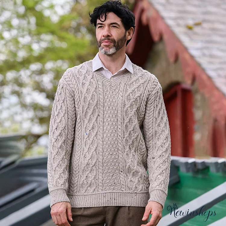 Men's Vintage Traditional Aran Sweater