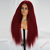 Glueless Wine Red Kinky straight 200% density glueless brazilian wigs