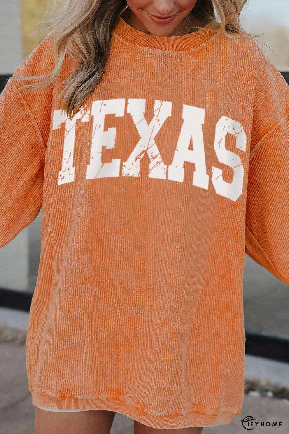 TEXAS Round Neck Long Sleeve Sweatshirt | IFYHOME