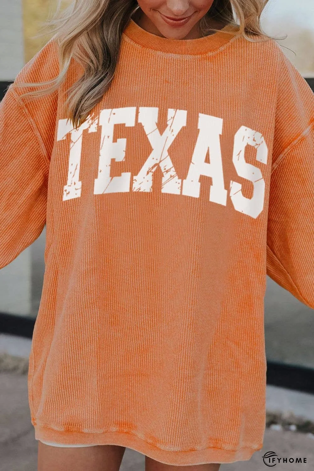 TEXAS Round Neck Long Sleeve Sweatshirt | IFYHOME