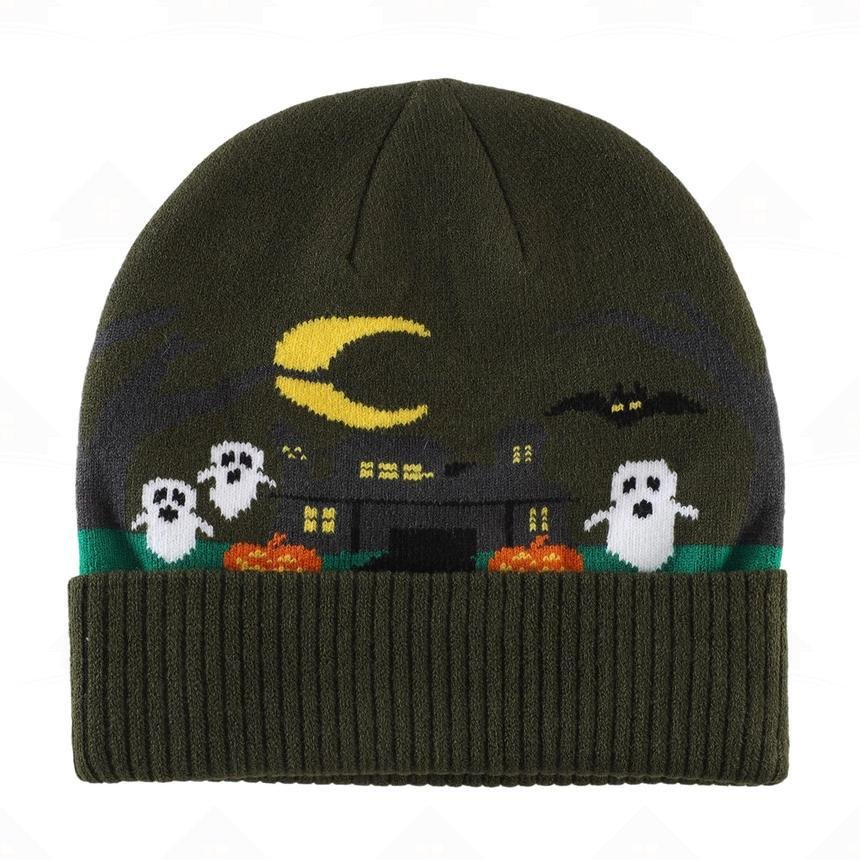 Home Prefer Toddler Kid's Halloween Beanie Hat Boys Girls Warm Winter Hats Acrylic Knitted Watch Hat Funny Skull Cap