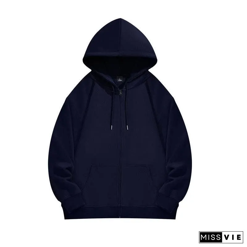 Ladies Zip Open Hoodie Long Sleeves Sweatshirt J400K