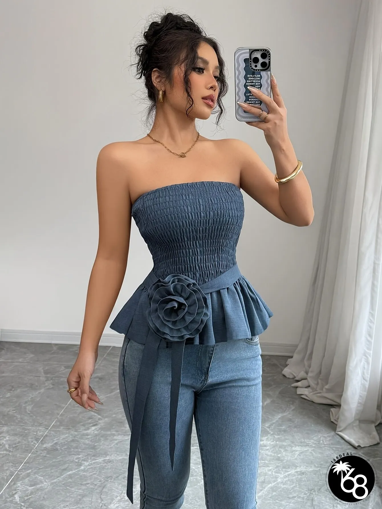 Womens Strapless Top-Elegant Party Everyday Blouse-All-Season Formal Casual Chic | 168DEAL