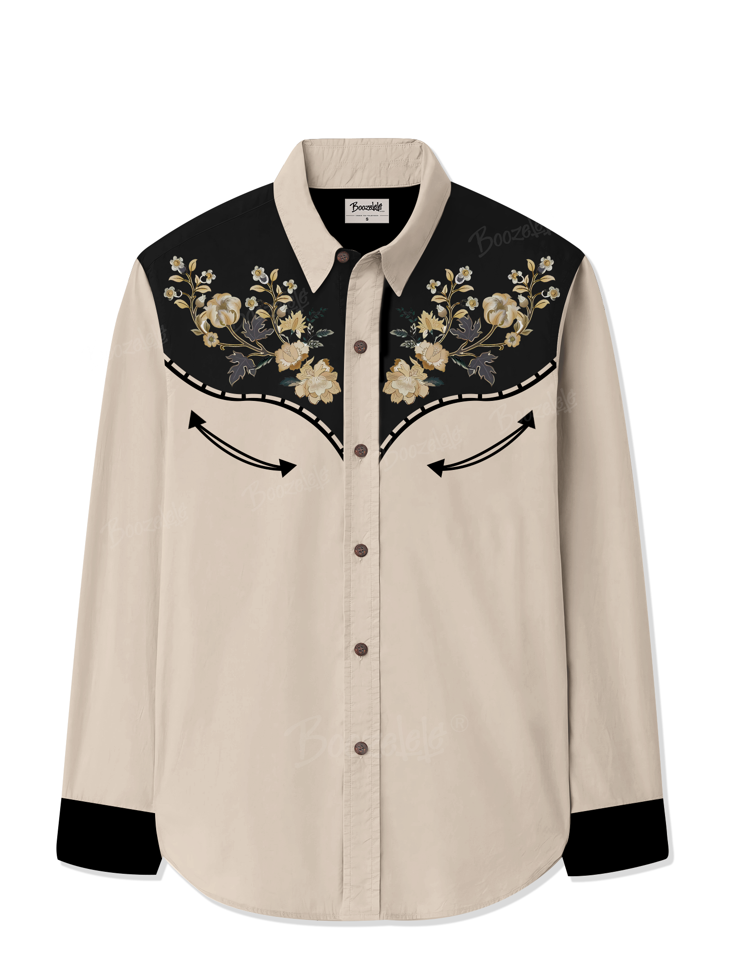 Vintage Flowers - 100% Cotton Long Sleeves Shirt