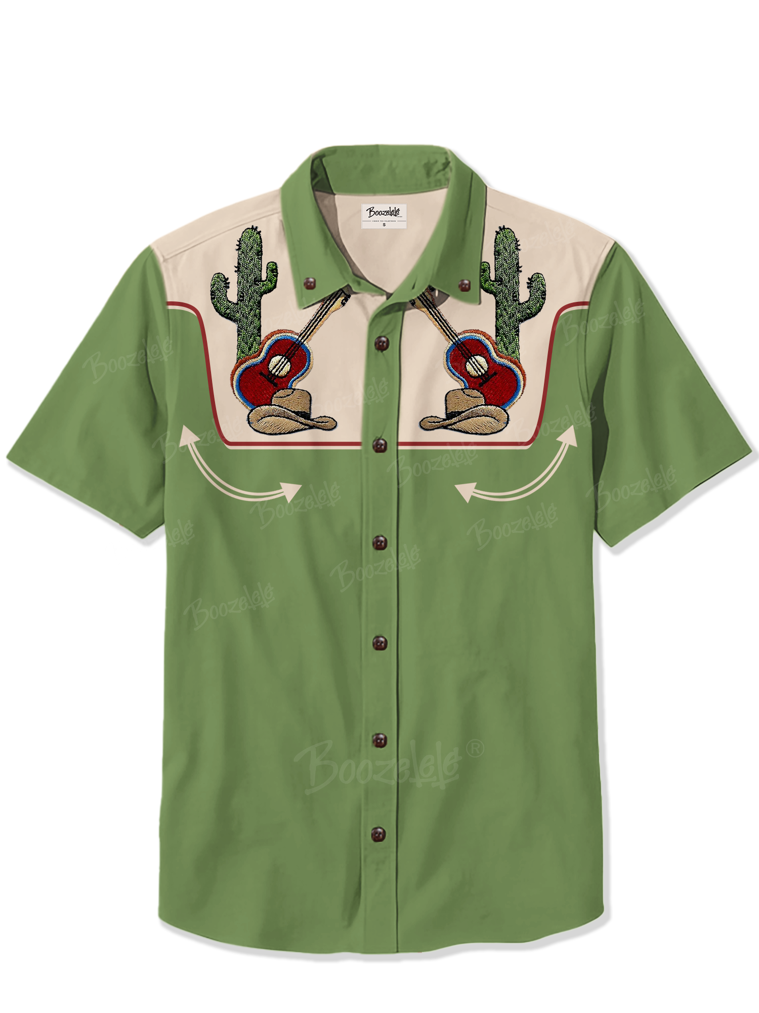 West Cactus Guitar Cowboy Hat - 100% Cotton Shirt