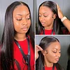 Glueless New Black Natural Hairline Long Hair Silky Straight Wig