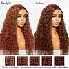 Glueless Black Gradient Brown Brazilian Water Wave Curly Wigs