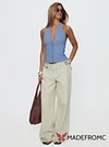 Paltrow Mid Rise Wide Leg Cargo Jeans Cream