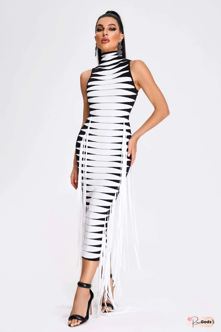 Trevena Tassel Midi Bandage Dress
