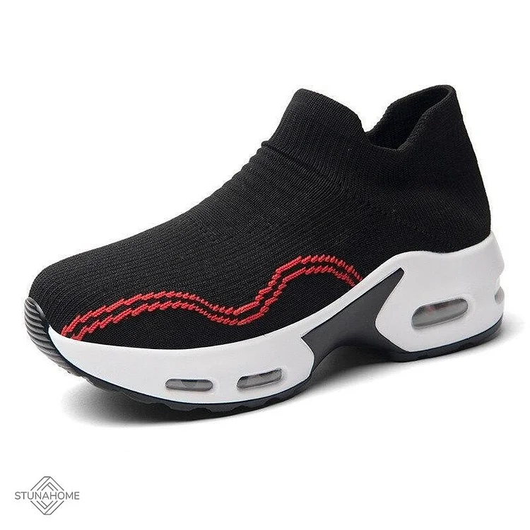 Sale|	Black UK7\gray UK6\Black-Red UK6\Womens Walking Sneaker Air Cushion Travel Work Shoes shopify Stunahome.com