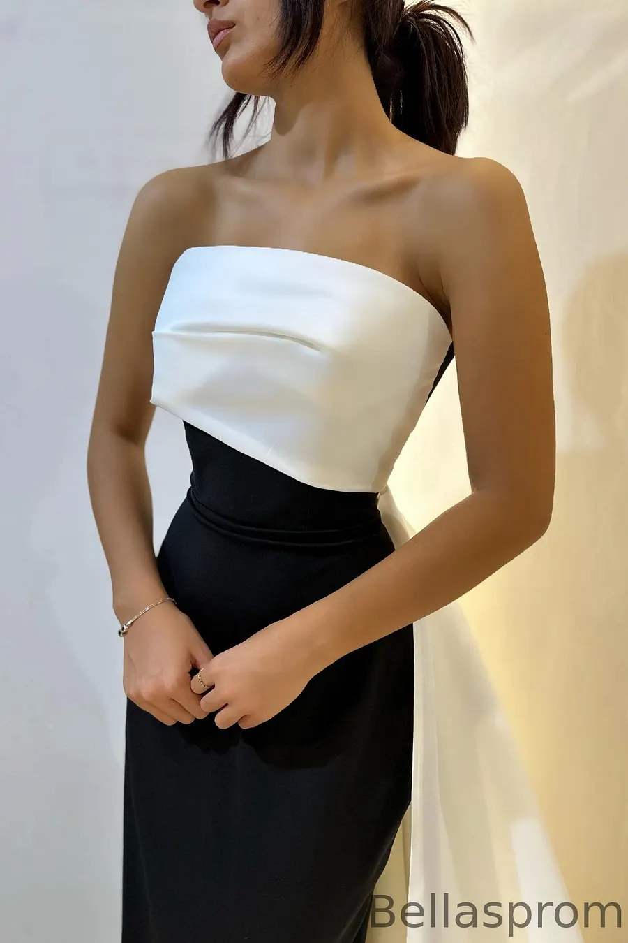 knee length dresses for ladies Long Black Mermaid Prom Dress with Beads Black / 10 main image 0