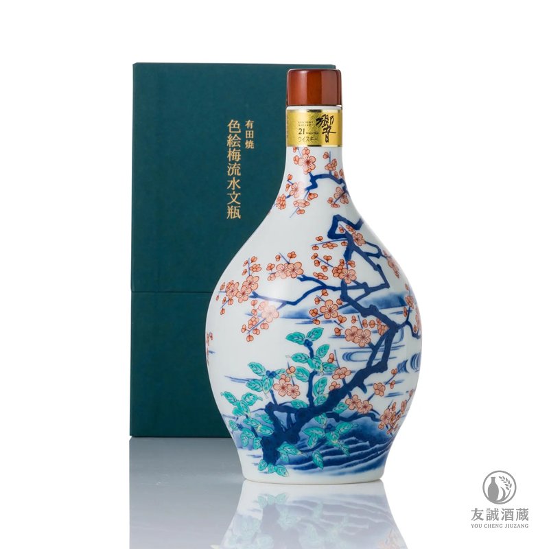 HIBIKI響21年有田焼色絵梅流水文瓶 友誠酒藏