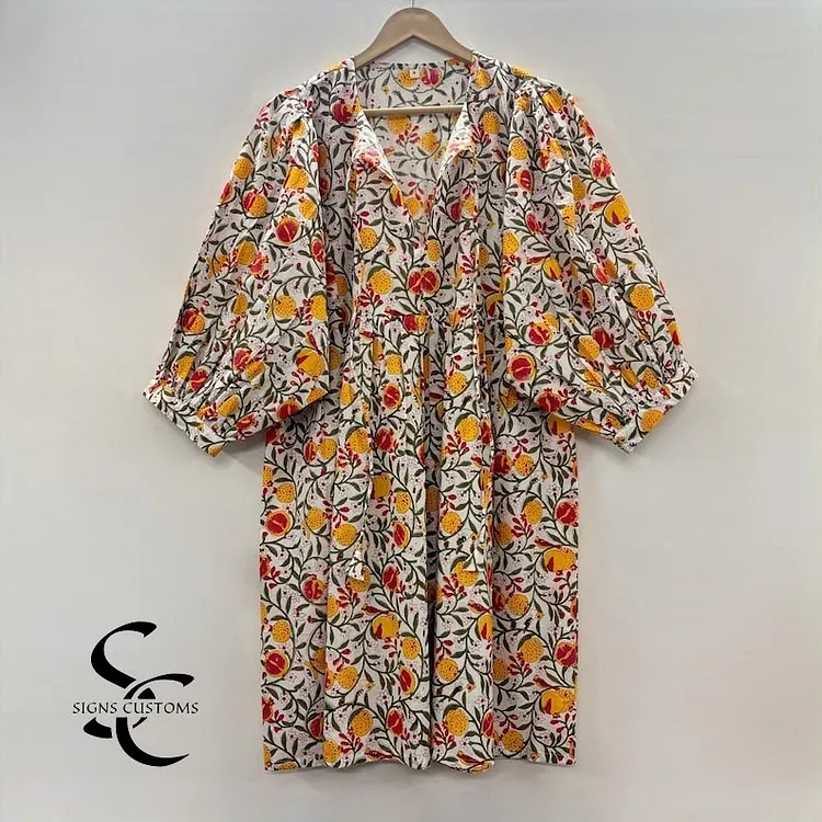 Pink Floral Print Woman Midi & Mini Dress &ndash; Summer Tunic for Women