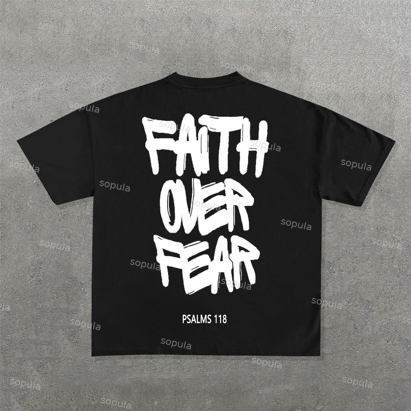 Sopula Faith Over Fear Print 100% Cotton T-Shirt