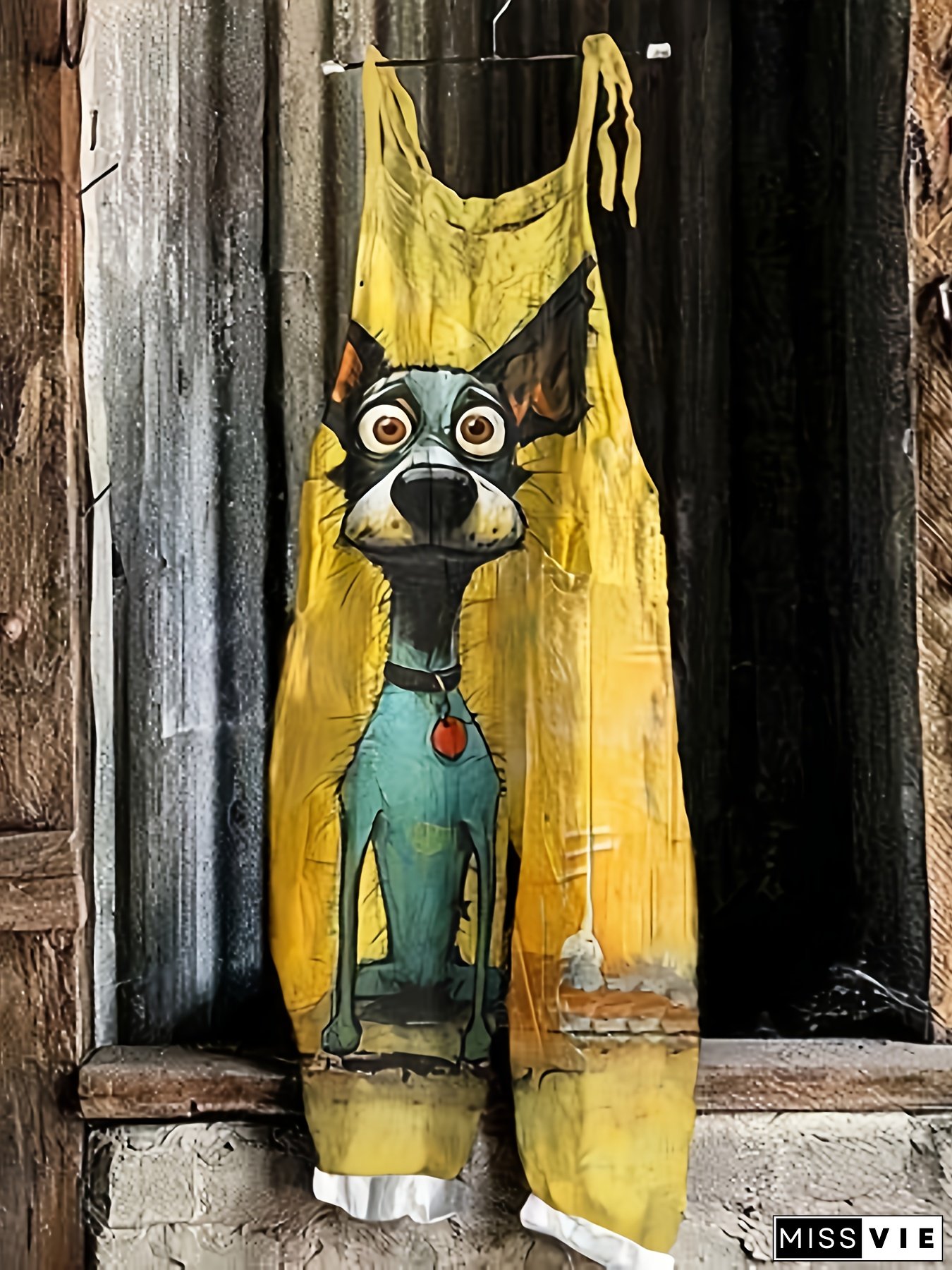 Fashionable Yellow Dog Overalls - 0313