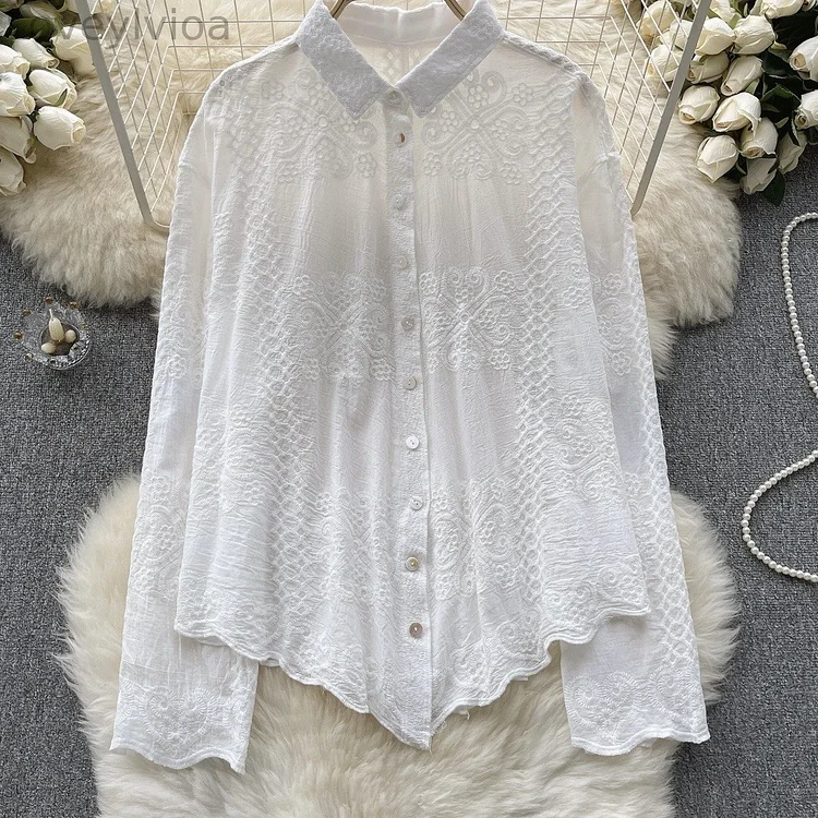 Solid Color Dark Patterned Jacquard Casual Long Sleeved Shirt
