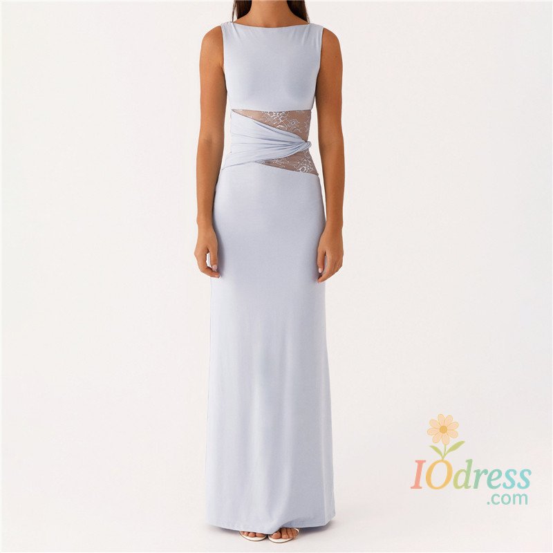 IO Dress hirigin Women Bodycon Maxi Dress Sexy Lace Patchwork Sleeveless Backless Long Pencil Dress Y2K Slim Fit Cocktail Party Dresses