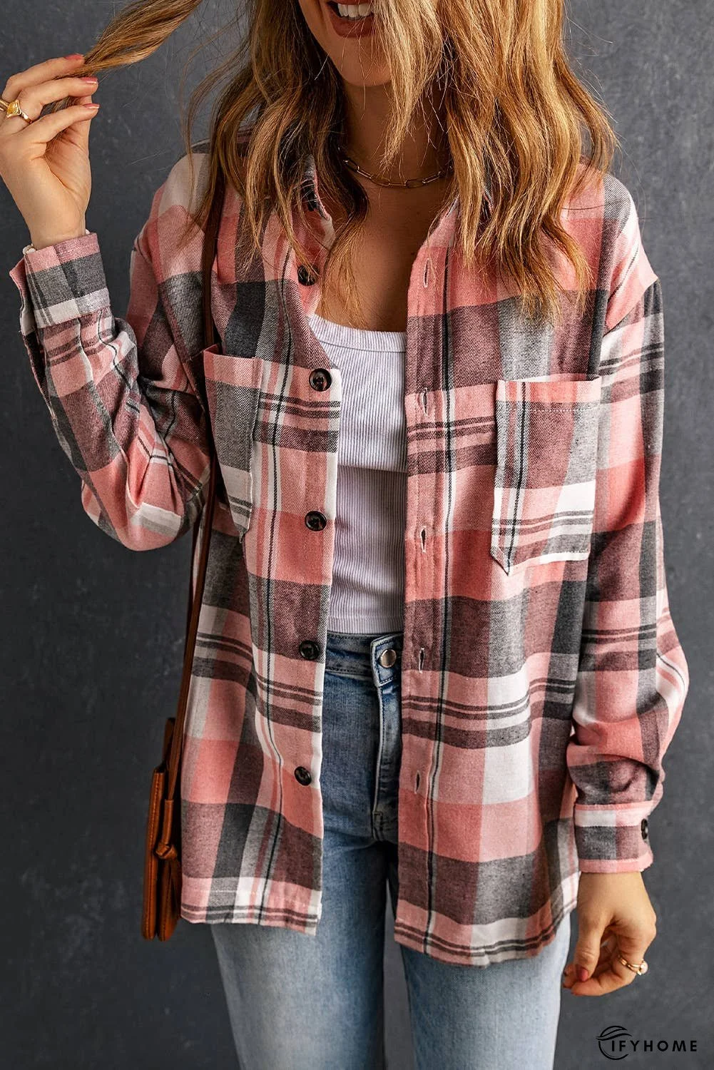 Plaid Button Up Patch Pocket Shirt | IFYHOME