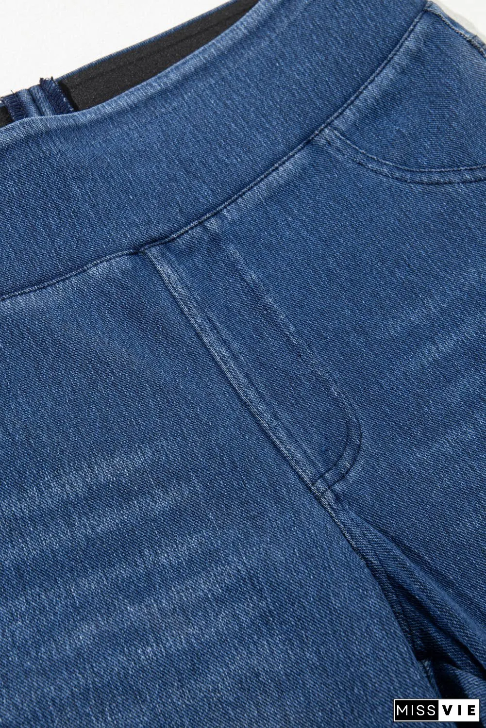 Elastic Waist Ankle Length Mid Waist Jeggings