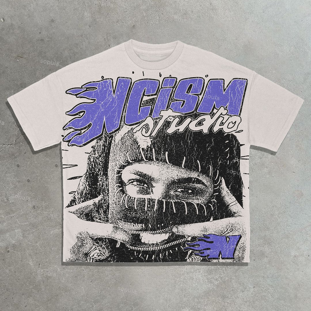 Sopula Vintage Masked Thug Graphic Cotton T-Shirt - Sopula｜Premium Graphic Tees & Graphic Clothing