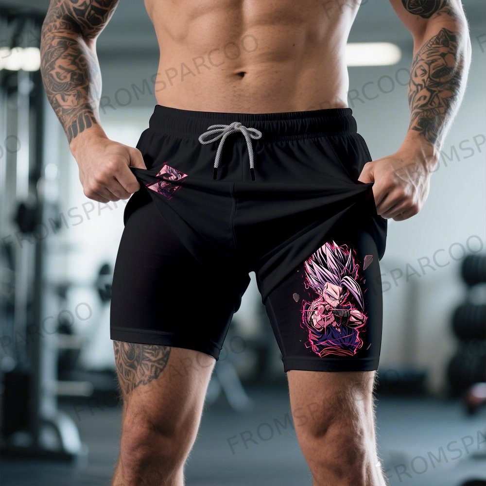 Oversized DB Anime Graphic Design Printed Shorts