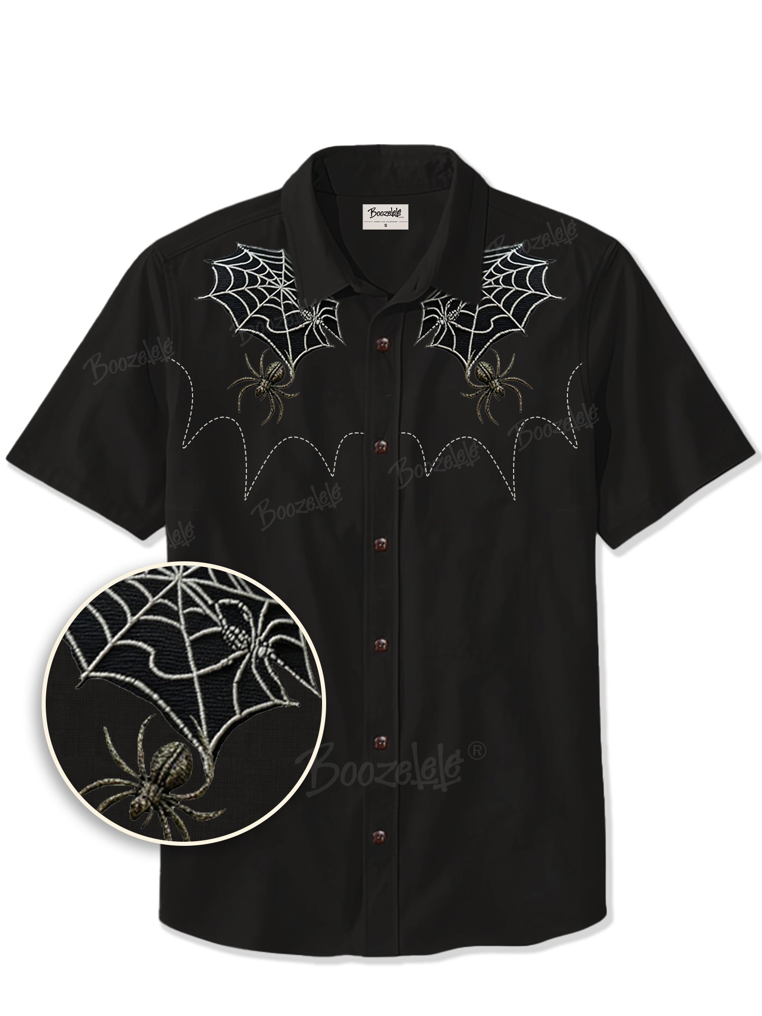 【Embroidery】[Halloween] Cobwebs Entangled - 100% Cotton Shirt