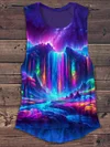 Unisex Colorful Fluorescent Waterfall Abstract Print Design T-Shirt