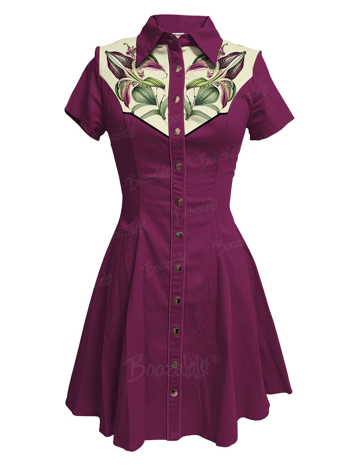 Purple Iris Flowers - 100% Cotton Dress