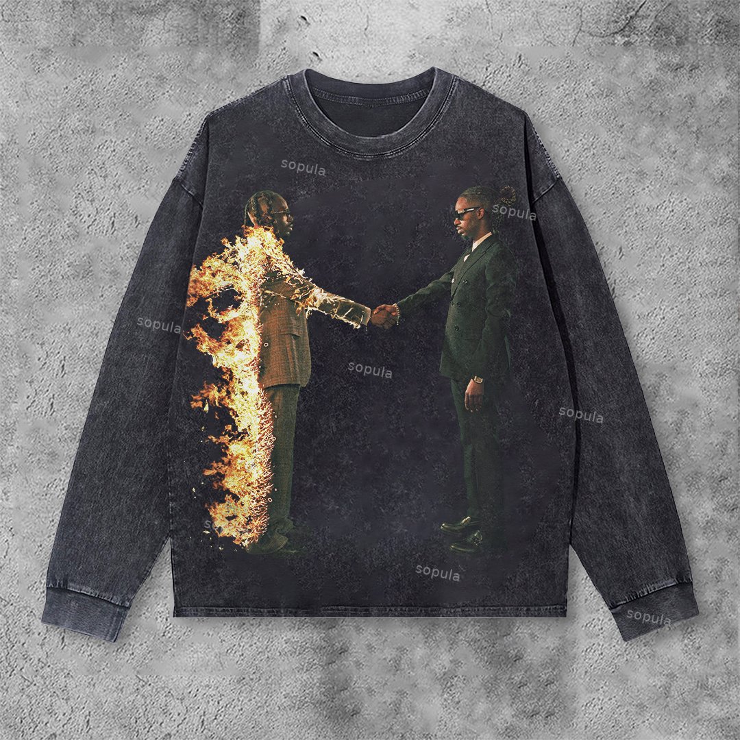 Sopula Metro Boomin Graphic Vintage Wash Long Sleeve T-Shirt