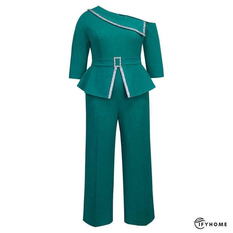 Slanted Neck Off Shoulder Party Jumpsuit | IFYHOME