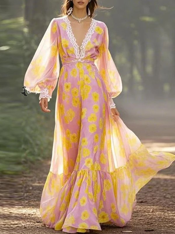 Temperament Chiffon Elegant And Flowing Women's Dress
