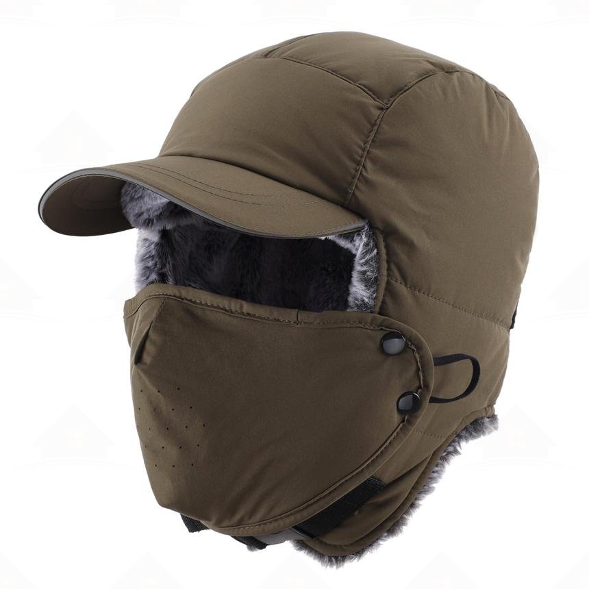 Home Prefer Trapper Hat for Men Women Faux Fur Winter Hat with Ear Flaps Water-Resistant Hunting Hats Ushanka Skiing Cap   