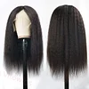 Glueless Kinky Yaki Straight Brazilian Black Long Wigs