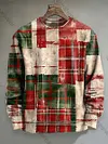 Vintage Plaid Print Christmas Casual Long-Sleeve Shirt